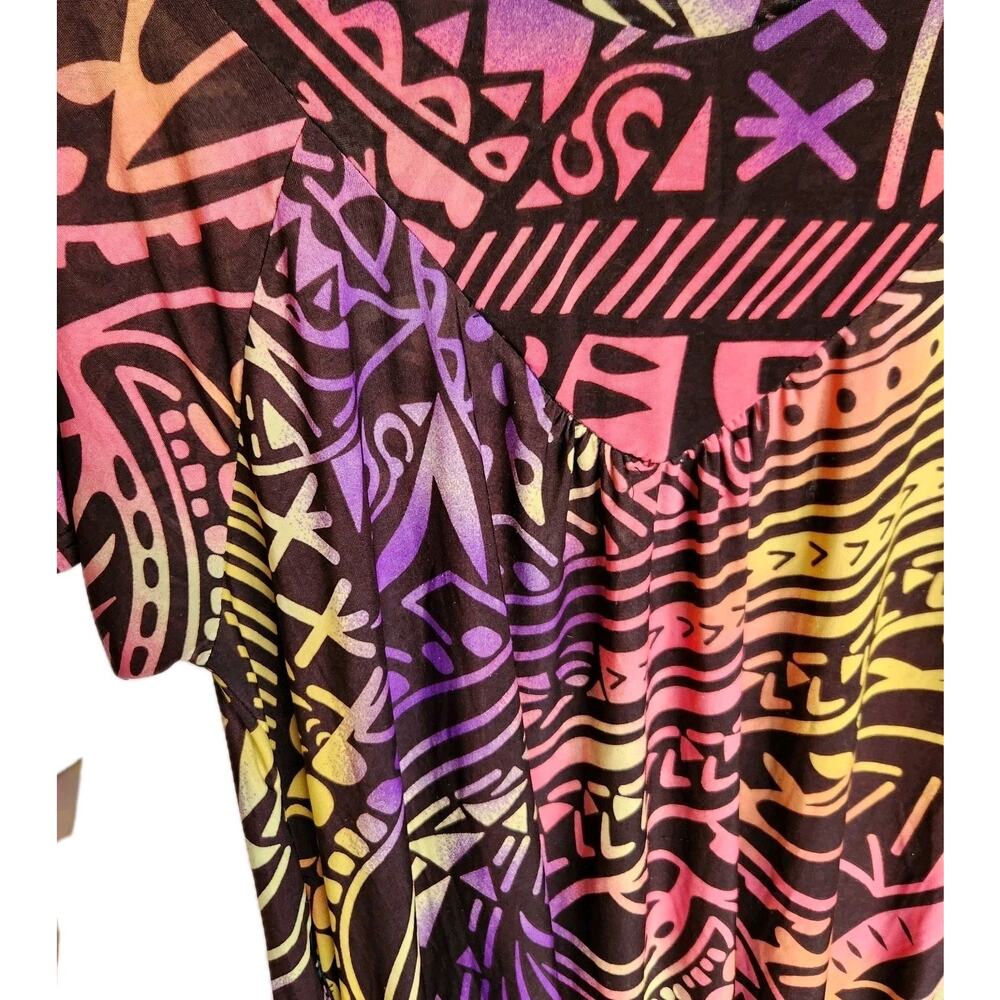 Vintage Irene Marshall Islands Polynesian MIDI Samoan Puletasi Dress Women's Med